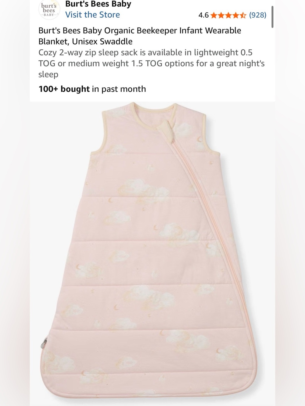 Burt's Bees Baby Organic Beekeeper Infant Wearable Blanket